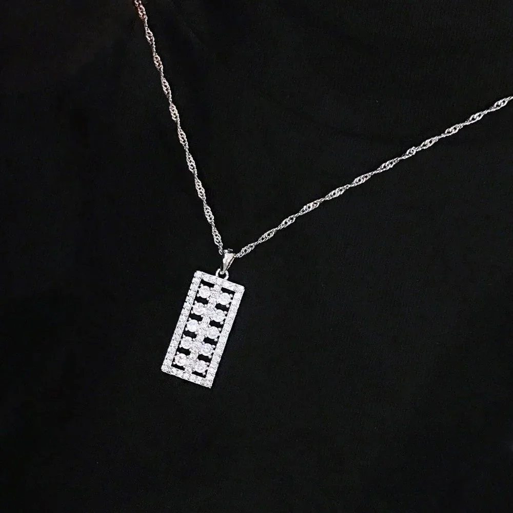 New Sterling Silver CZ Pendant